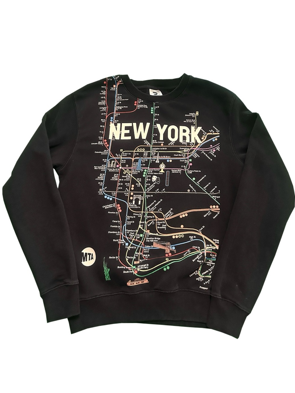 NYC Subway Map Crewneck
Sweatshirt Mens L MTA New York
Graphic